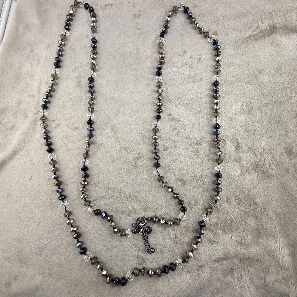 Joan Rivers Faceted Glass Beaded Necklace 56"